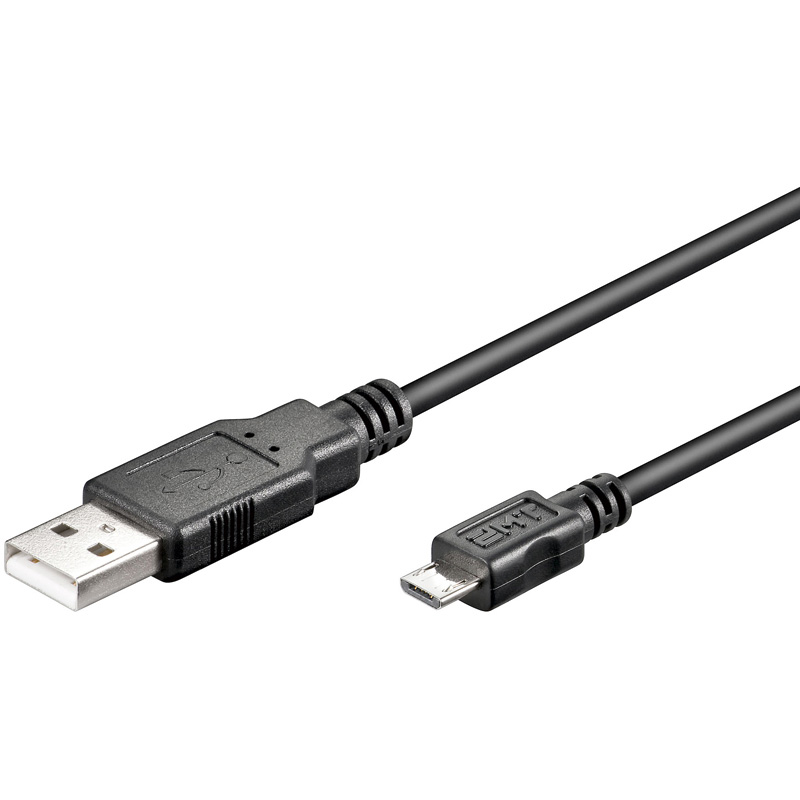 Cordon USB 2.0 A / M vers Micro USB B / M - Noir - 1,80 m