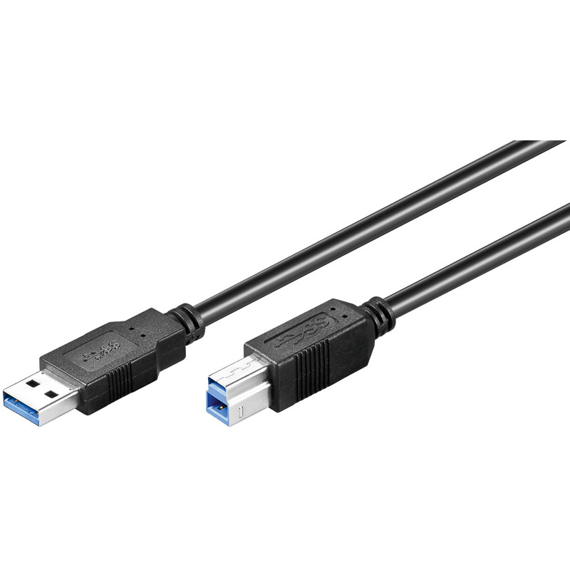 Cordon USB 3.0 Type A / M vers Type B / M -  Noir - 5 m