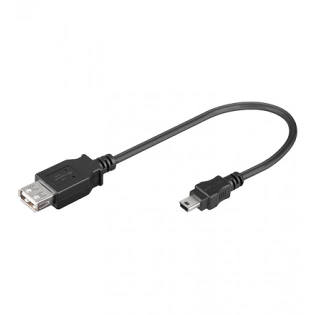 Adaptateur USB 2.0 A / F > Mini B / M 5 pin - 0,20 m