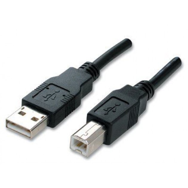 Cordon USB 2.0 A / M vers B / M - Noir - 0,25 m