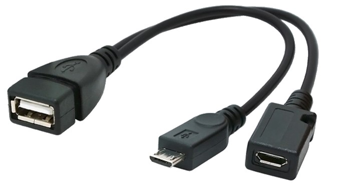 Adaptateur USB 2.0 A / F > Micro USB B M / F - OTG - Cablexpert - 0,15 m