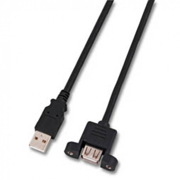 Cordon USB 2.0 A / F à verrouillage à vis > USB A / M - 3 m
