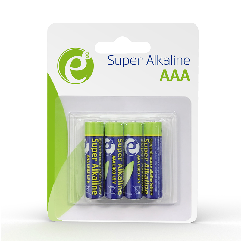 Pack 4 piles Alcaline AAA LR03 - 1.5 V - 1300 mA - Energenie
