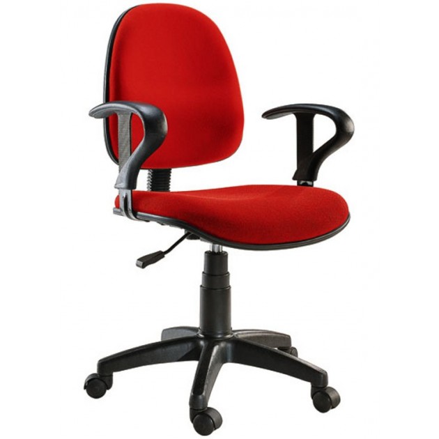 Chaise de bureau avec accoudoirs - Rouge