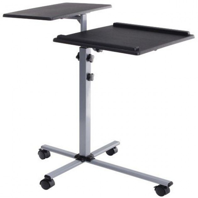 Table sur roulettes - projecteurs notebook - charge max. 10 Kg - H. 772 à 872 mm