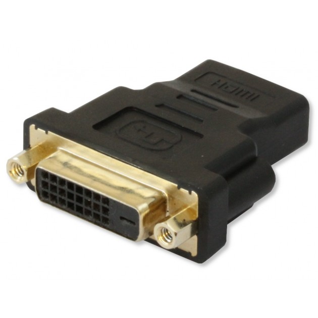 Adaptateur noir monobloc HDMI /F > DVI-D Dual link 24+1 /F