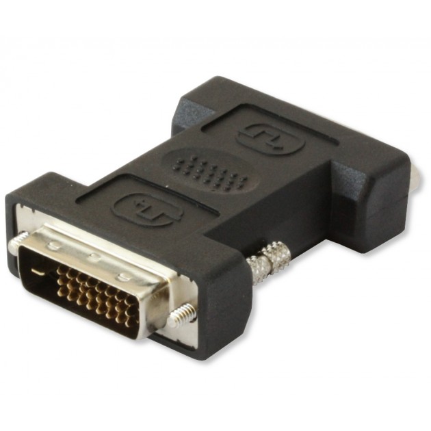 Adaptateur monobloc DVI-I / F 24+5 vers DVI-D / M 24+1 - noir