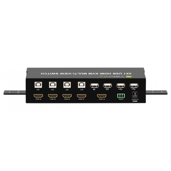 Multi-Viewer KVM HDMI USB - commutateur 4 x 1 - Boitier métal - Noir