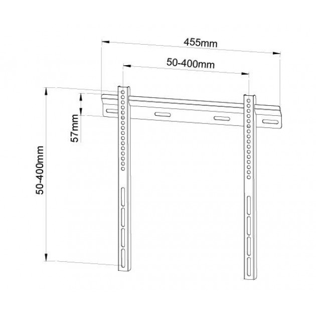 Support mural - Fixe - TV 23``-55`` - Vesa 400 x 400 - Maxi 45 Kg - Noir