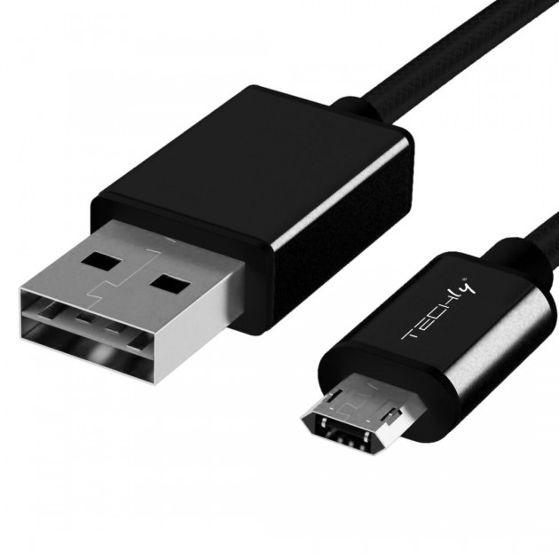 Cordon USB 2.0 A /M vers Micro USB /M - connecteurs réversibles - noir - 1 m