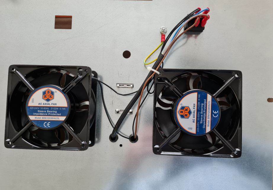 Module 2 ventilateurs - Thermostat analogique - pour coffret IP55 prof 600 mm