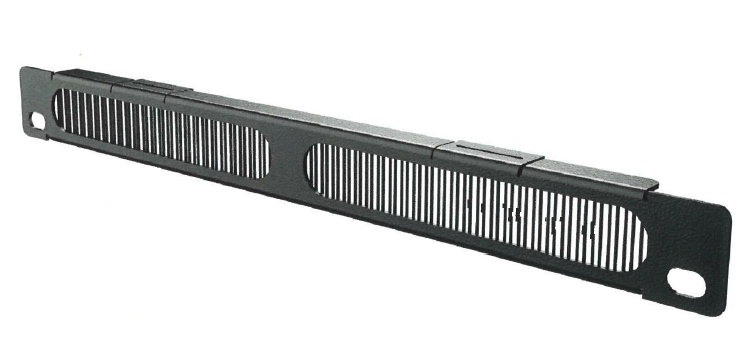 Panneau 10`` noir 0.5U passe câble avec brosse - Noir