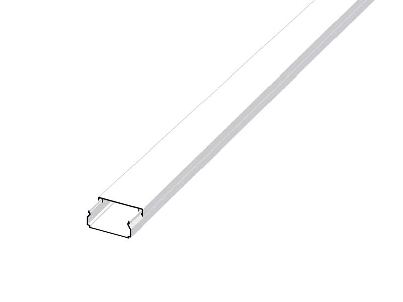 Goulotte 40 x 20 PVC blanc,1 compartiment, fond pré-percé, lg 2m