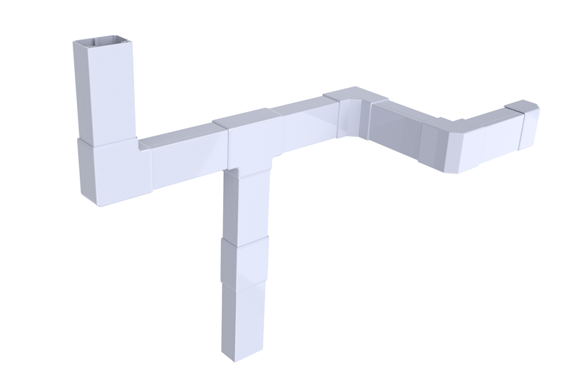 Angle T de dérivation PVC Blanc pour goulotte 60 x 40