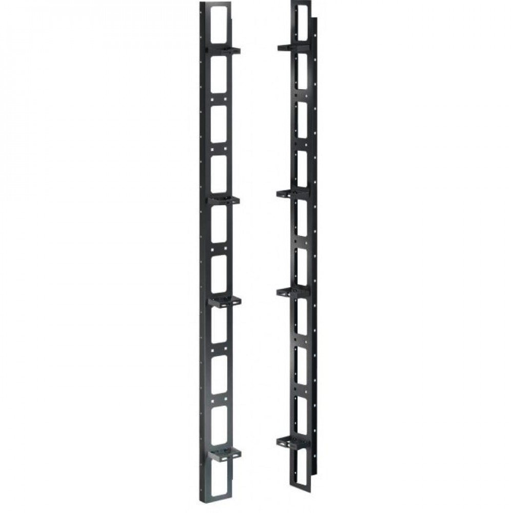 Panneau vertical gestion des câbles - 8 anneaux - pour baie 42U larg.800 - noir